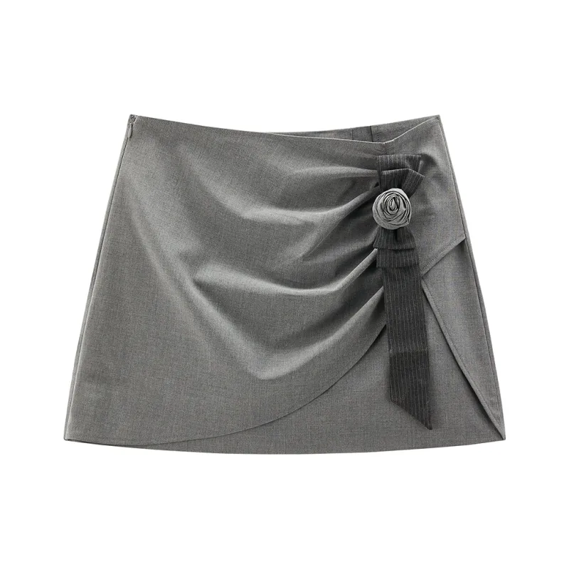 LEDIN Casual Short Skirts Women's Tin Gray-0