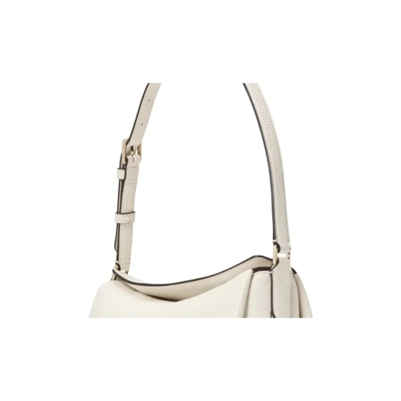Kate Spade Dumpling Litchi Grain Cow Leather Shoulder Bag Tubas Women's Parchment Paper White-6