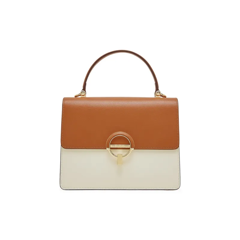 PIERRE CARDIN Genuine Cow Leather Shoulder Bag, Crossbody Bag, Handbag Regular Women's Beige-26