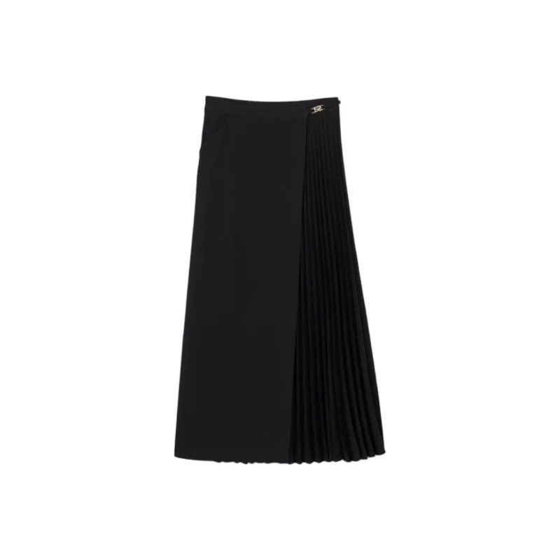 Sandro Pleated Wrap Midi Skirt-0