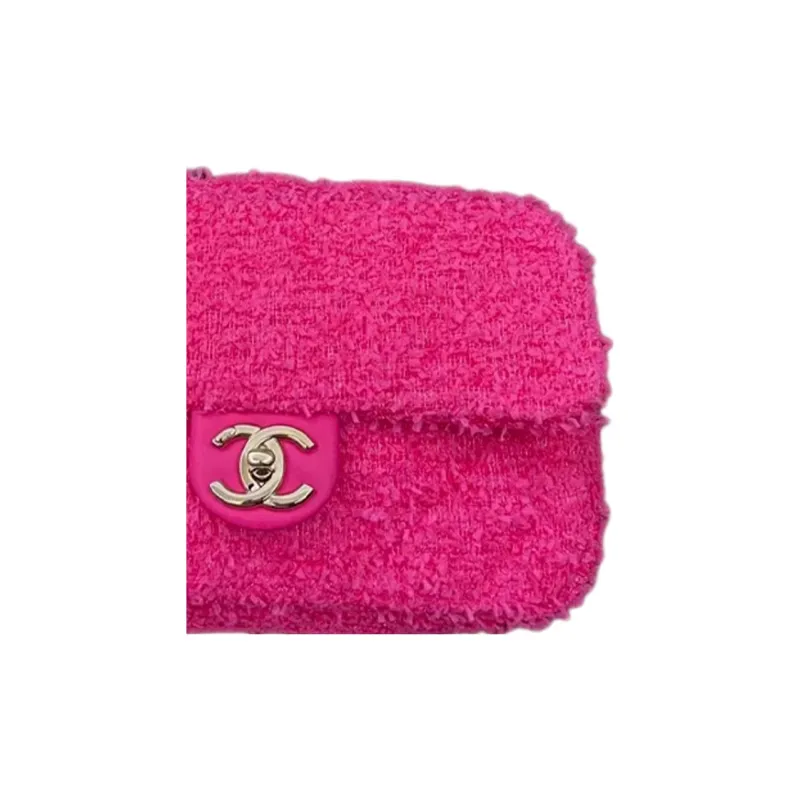 CHANEL Coco Tweed Chain Bag, Shoulder Bag, Crossbody Bag Women's Pink-2