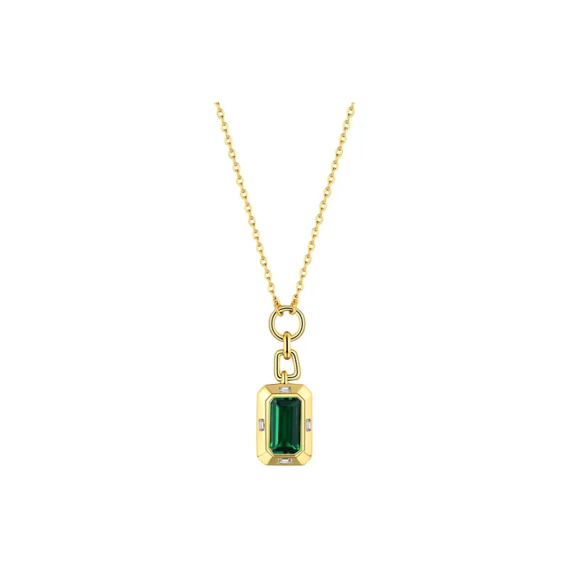 ATTAGEMS S925 Silver Artificial Gemstone Necklaces Women's-0