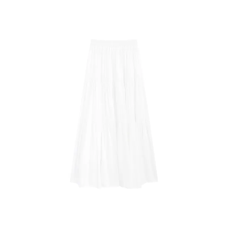 SNZX Casual Long Skirts Women's White-0