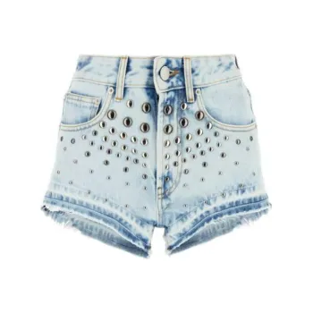 Alessandra Rich Studded Denim Shorts