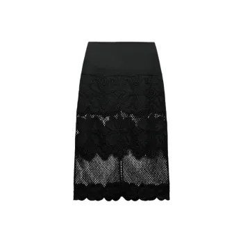 ZARA ZW Series Casual Long Skirts Women's Black
