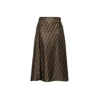 FENDI Logo Printed High Waist Skirt