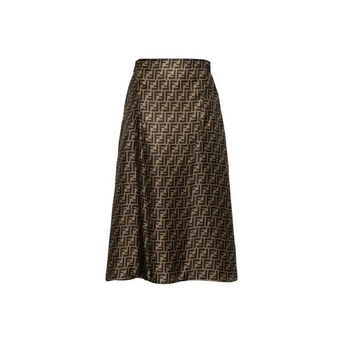FENDI Logo Printed High Waist Skirt