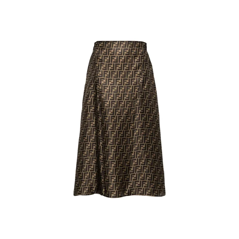 FENDI Logo Printed High Waist Skirt-0