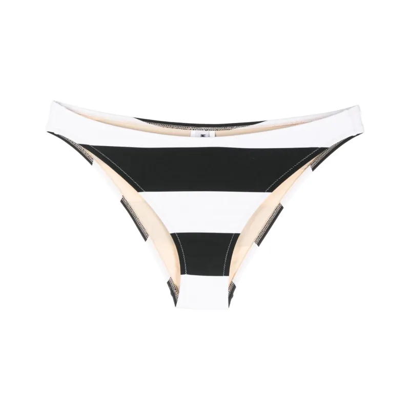 MOSCHINO Logo-patch Striped Bikini Bottoms-0