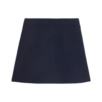CELINE Trapeze Mini Skirt In Double Faced Wool Tricotine