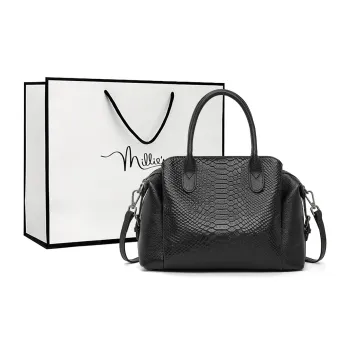 MILLIE'S Cow Leather Shoulder Bag, Crossbody Bag, Handbag Regular Women's Black