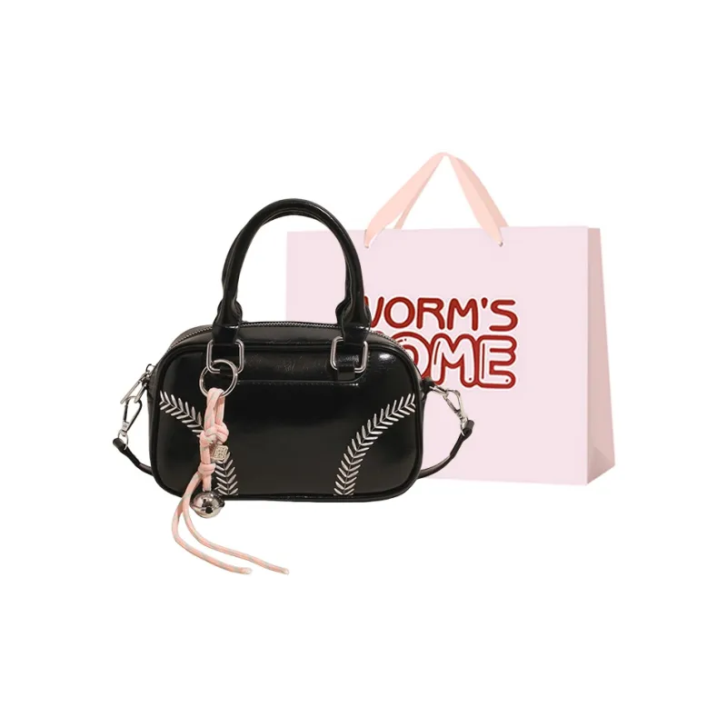 Worm's Home PU Bowling Bag, Shoulder Bag, Handbag Women's Multicolor-24