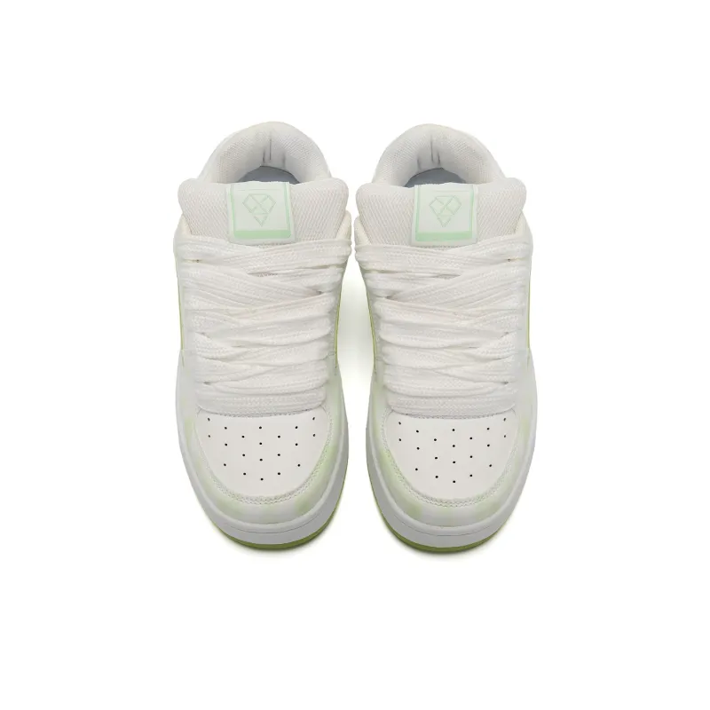 Teddy Bear Collection Skateboard Shoes Unisex Low Top White/Green-5