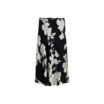 H&M Casual Long Skirts Women's Black/White Floral