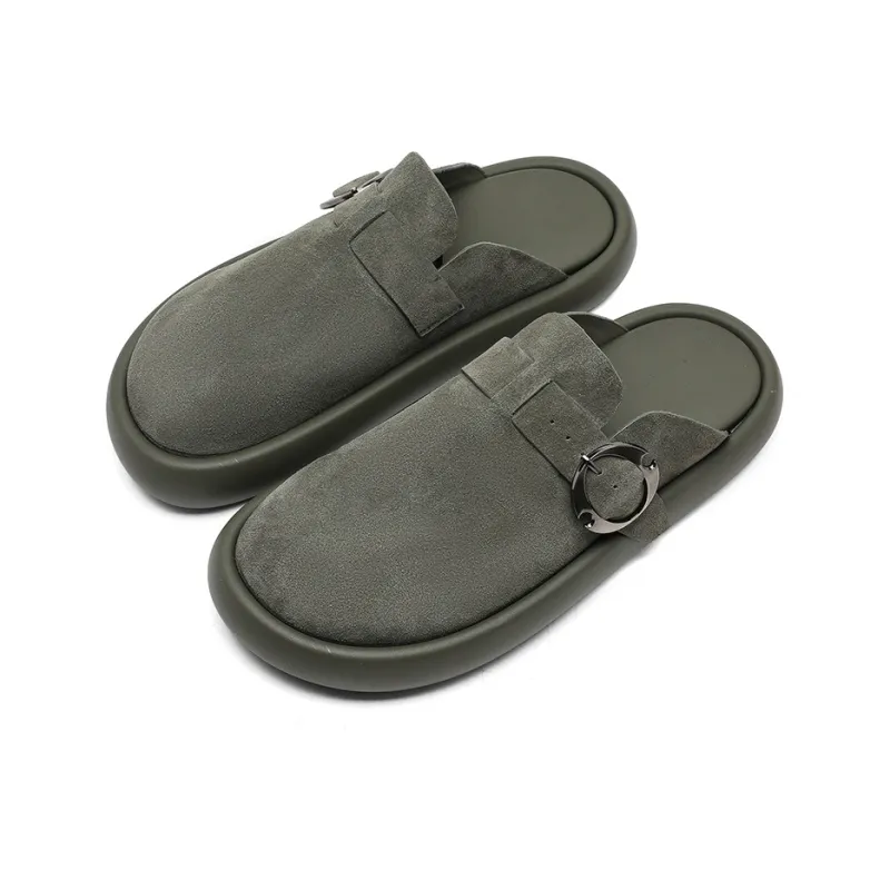 KUNGFUDEER Rubber Sole Closed Toe Slippers Unisex-6
