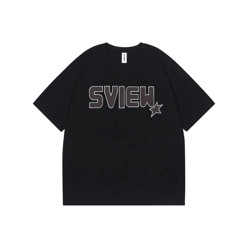 S.view Embroidery Large Logo Embroidery Short Sleeved T Shirts Unisex-2