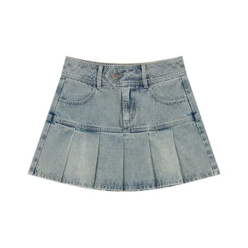 ELF SACK Denim Short Skirts Women's Denim Blue