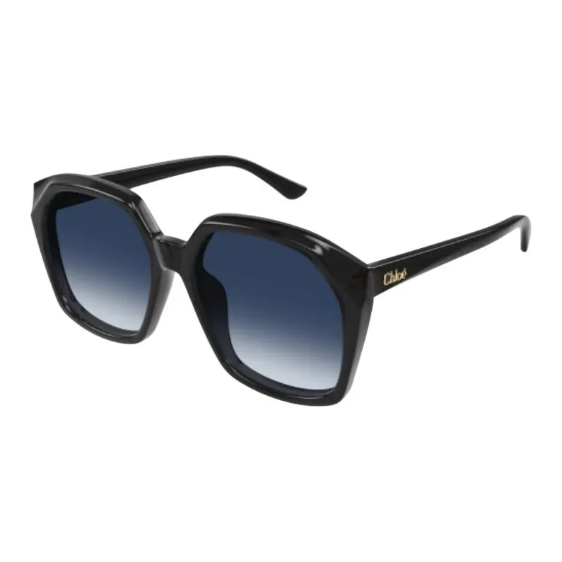 Chloe Metal Square Sunglasses Unisex Black-0