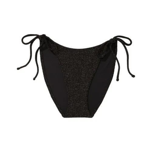 Victoria's Secret PINK STRING BIKINI BOTTOM / Pure Black Swimming Shorts Women's Pure Black