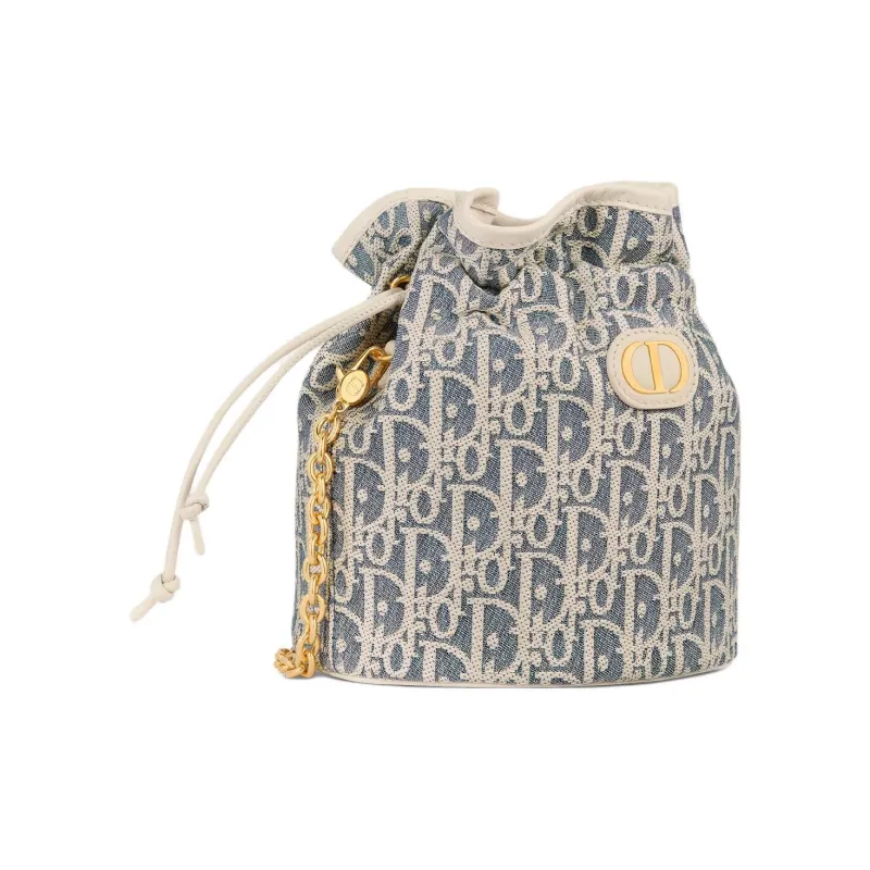 DIOR 30 Montaigne Cotton Bucket Bag, Shoulder Bag, Crossbody Bag Mini Women's Blue-1