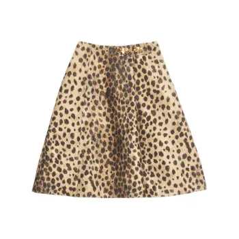 Valentino Jaguar Spots Animal Printed A Line Skirt