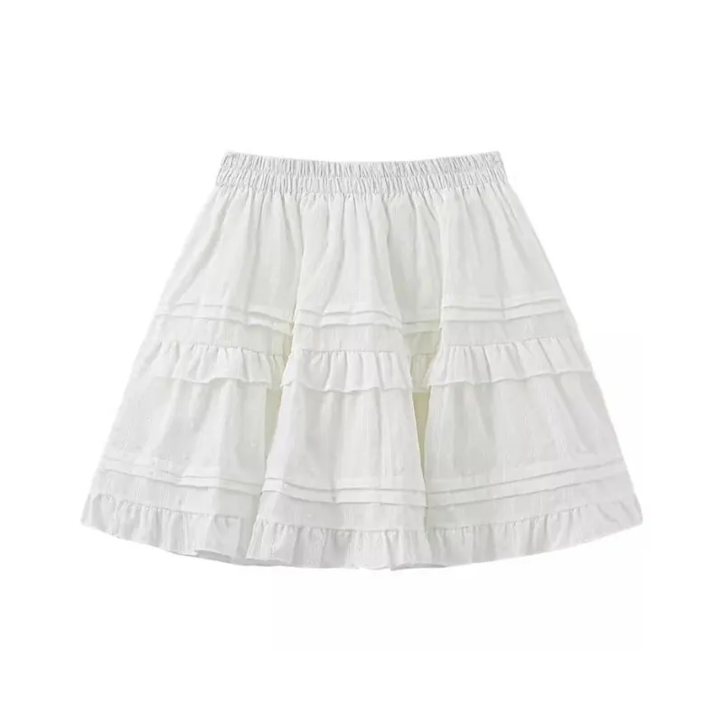 POPO.INFO Casual Short Skirts Women's White-0