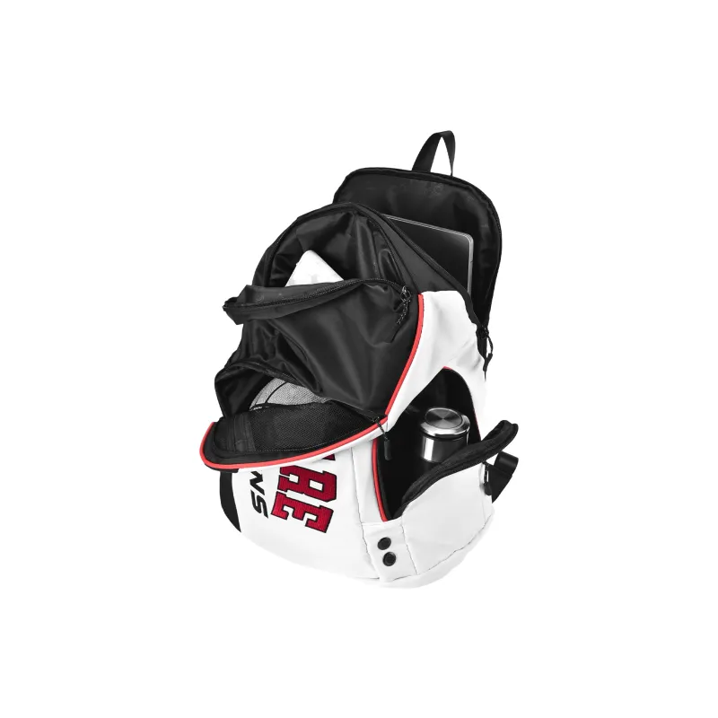 Spare No Pains. Polyester Backpack Training Bag Regular Unisex White Black-3