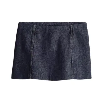 H&M Casual Short Skirts Women's Dark Denim Blue