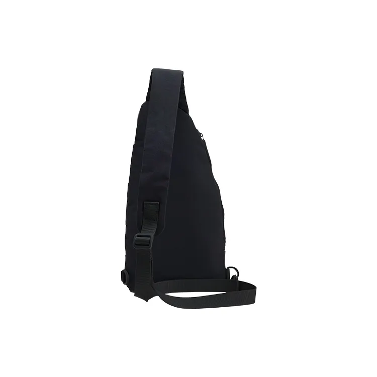 URBAN REVIVO Fabric Sling Bag Men's Black-3