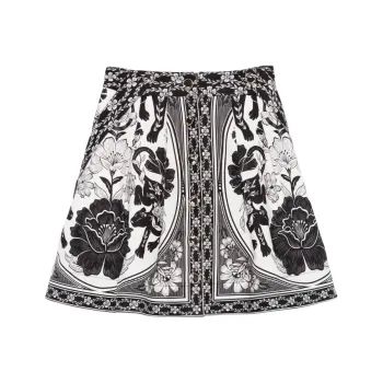 Farm Rio Flower Leopard Mini Skirt