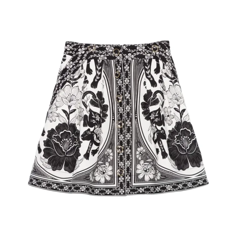 Farm Rio Flower Leopard Mini Skirt-0