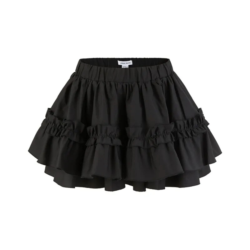 URBAN REVIVO Casual Short Skirts Women's Black-0