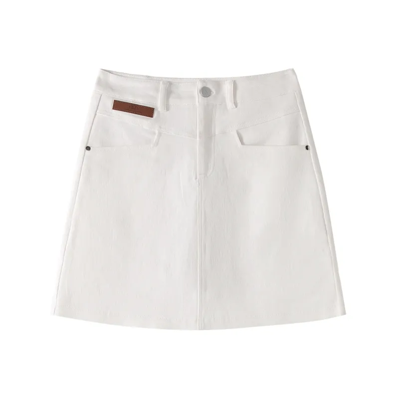 0571 Family Denim Short Skirts Women's White-0