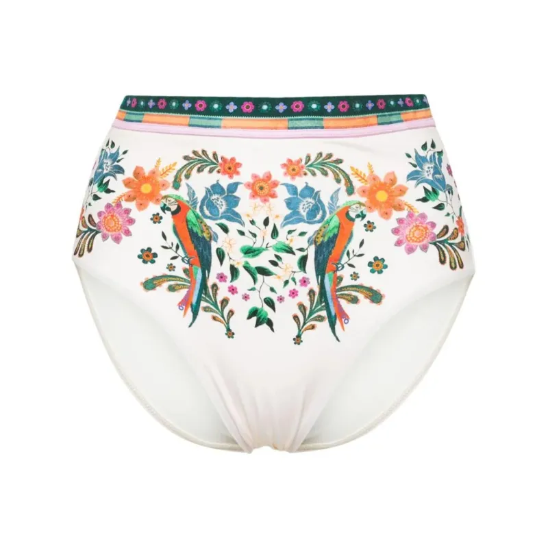 Zimmermann Floral print High waisted Bikini Bottoms-0