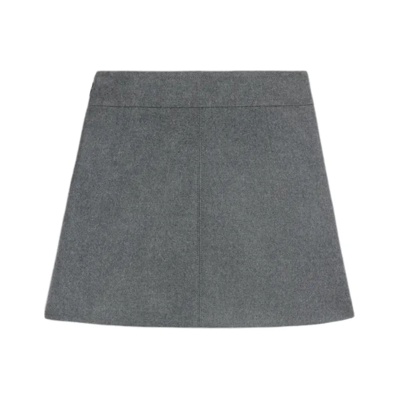 CELINE Trapeze Mini Skirt In Flannel Twill-0