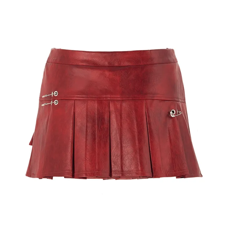 JYOSEI Leather Short Skirts Women's-2