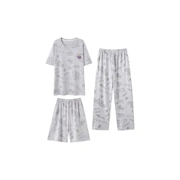 Floating Light Islands Pajama Set Men's Light Gray