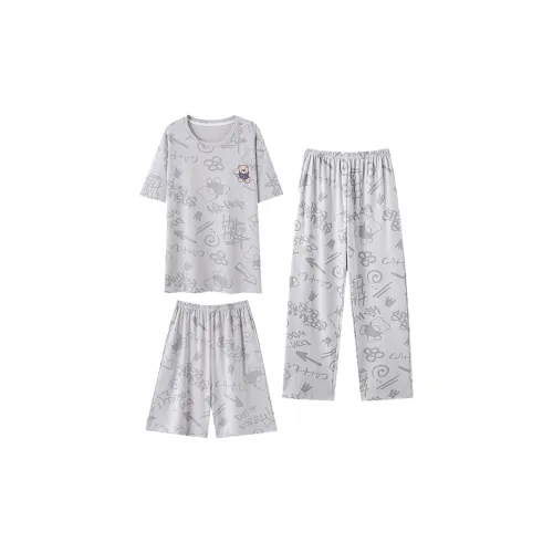 Floating Light Islands Pajama Set Men's Light Gray