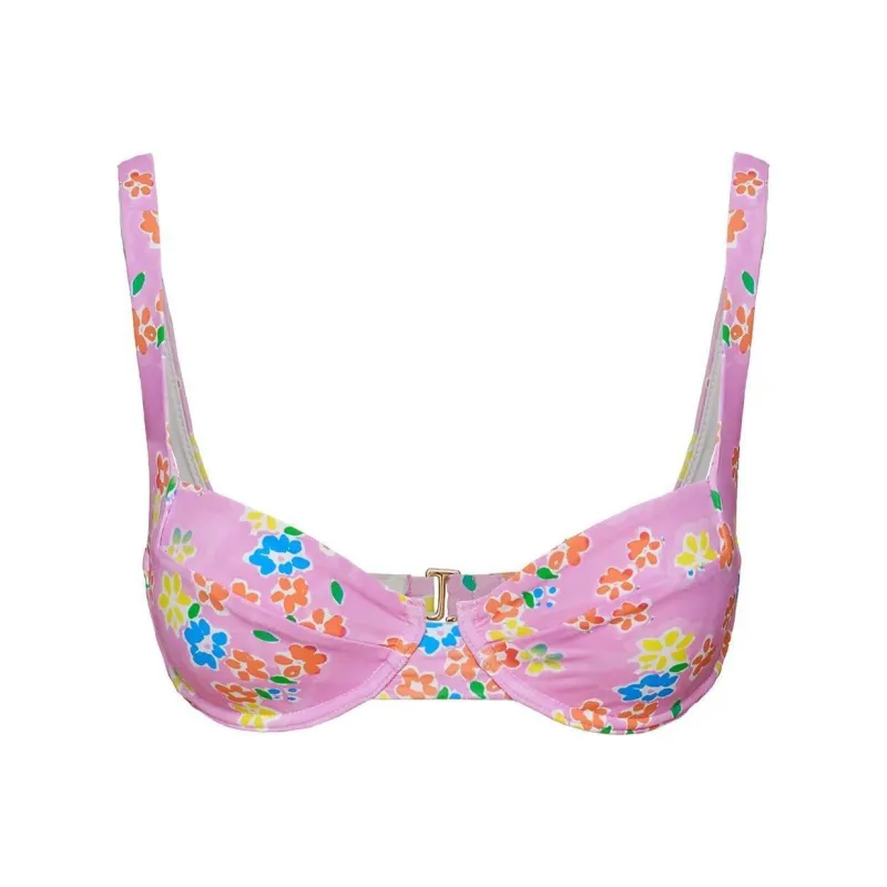 PRINCESS POLLY LOVE LETTERS UNDERWIRE BIKINI TOP Bikini Women's Pink Floral-0