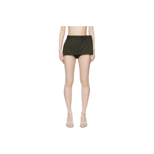PushBUTTON Casual Short Skirts Women's Olive Green