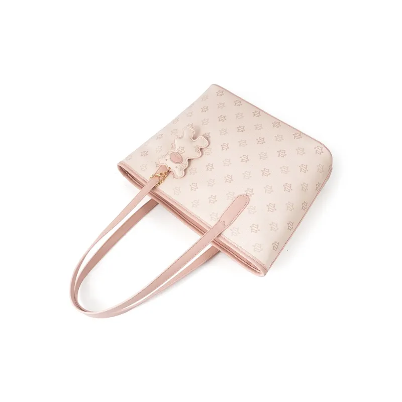 Vigno Synthetic Leather Shopping Bag, One Shoulder Tote Bag Regular Women's Pink-2