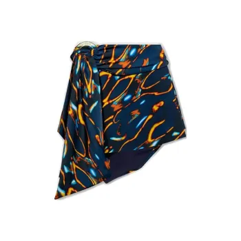 The Attico Logo Rise Asymmetric Hem Mini Skirt