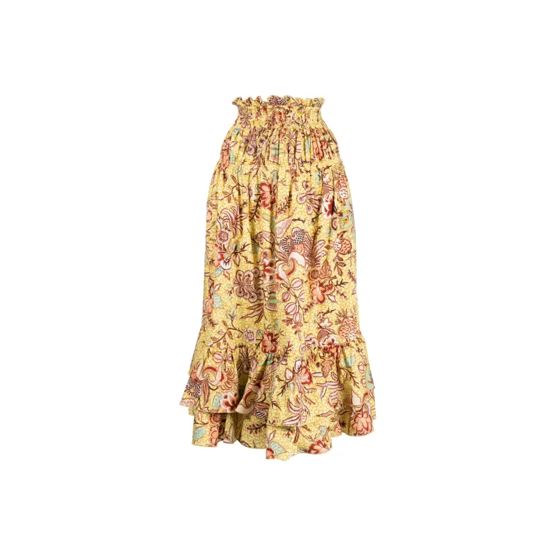 Ulla Johnson Acacia Calla Lily print Midi Skirt-0