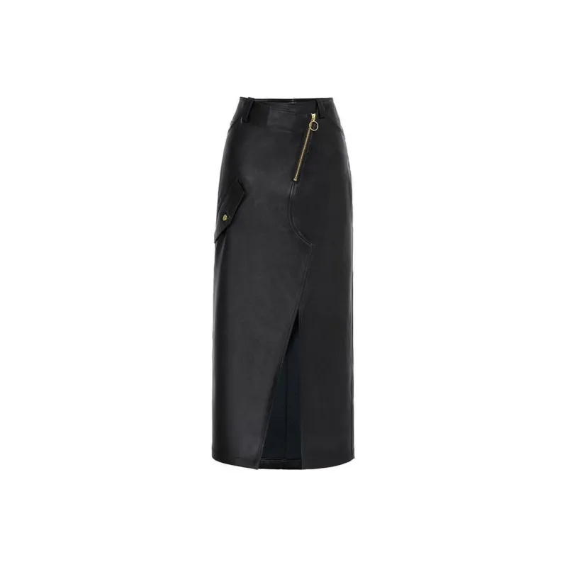 REINEREN Casual Long Skirt Women's Black-0