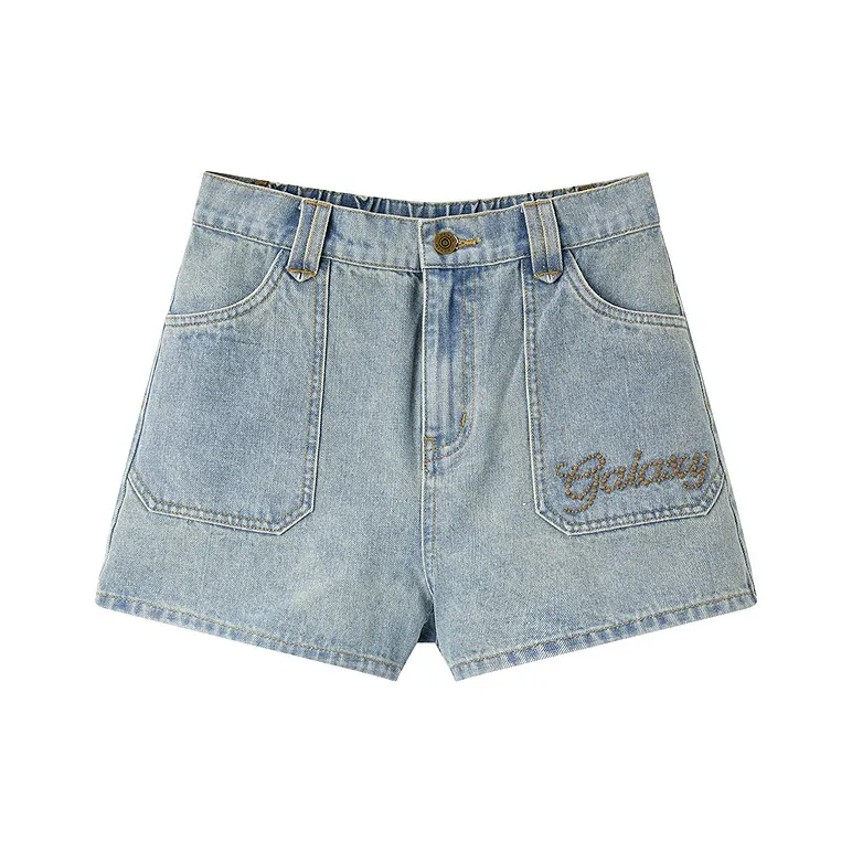 LEDIN Denim Shorts Women's Light Denim Blue-0