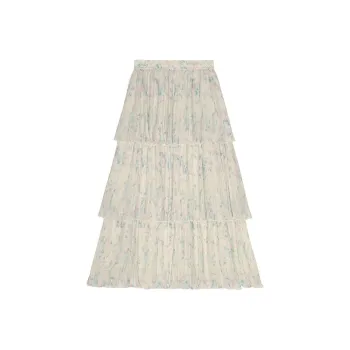 GANNI SS24 Casual Long Skirts Women's Tofu White