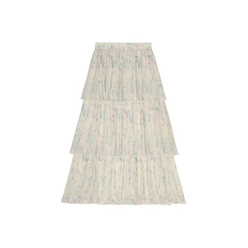GANNI SS24 Casual Long Skirts Women's Tofu White-0