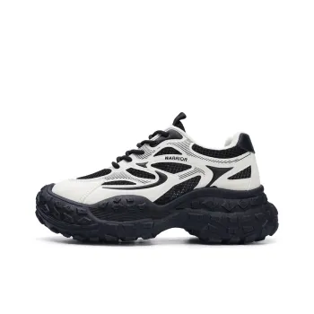 Warrior Breathable And Lightweight Low Top Chunky Sneakers Women's Black Beige