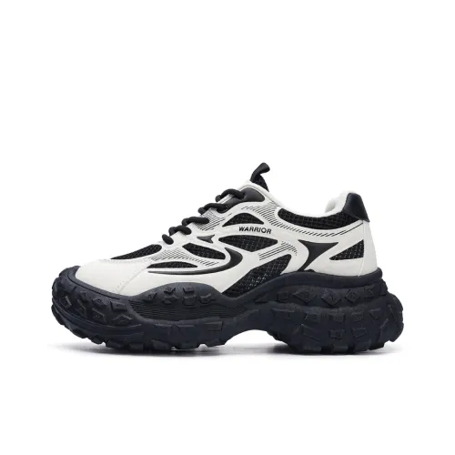 Warrior Breathable And Lightweight Low Top Chunky Sneakers Women's Black Beige