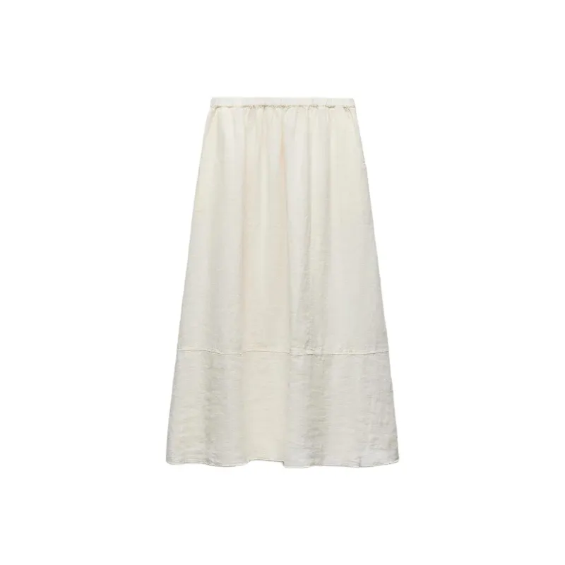 ZARA Casual Long Skirts Women's White-0